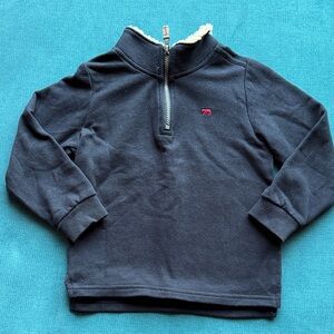 Kids Black Half-Zip Fleece Pullover